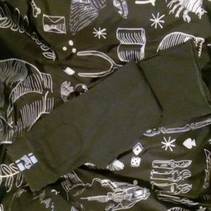 Dark Grey and baby blue pink flared sweatpants size small